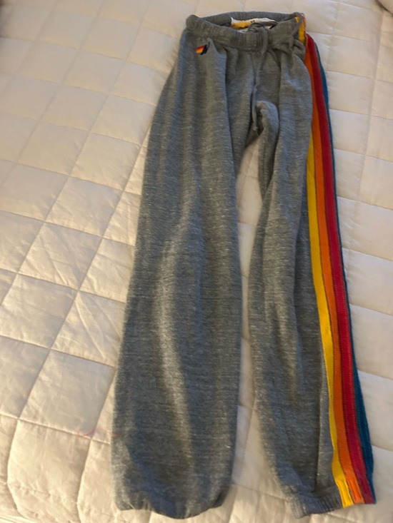 Aviator Nation Pants - Women’s size XS Aviator Nation Gray Joggers with Rainbow Side Stripes